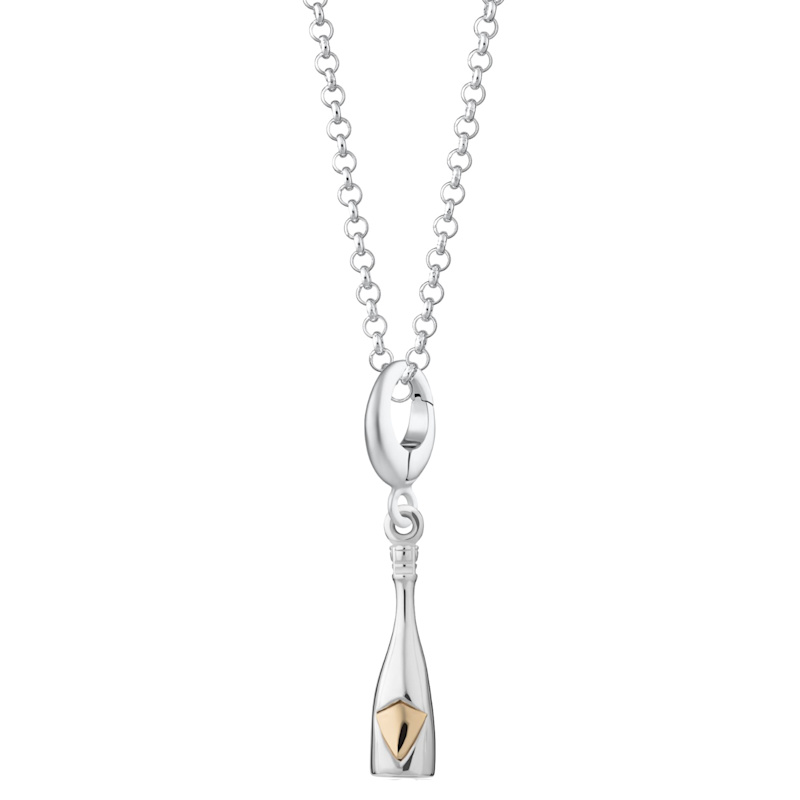 Thumbnail of Sterling Silver Champagne Bottle Charm Necklace image