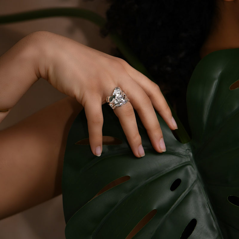 Thumbnail of Sterling Silver Chunky Fluidity Textured Tulla Ring image