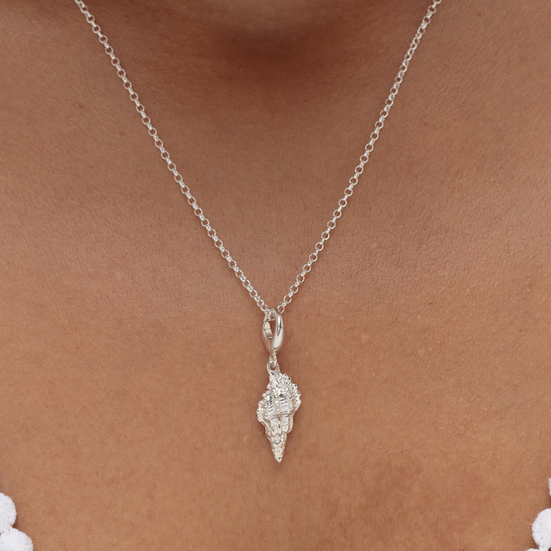 Thumbnail of Sterling Silver Conch Shell Charm Necklace image
