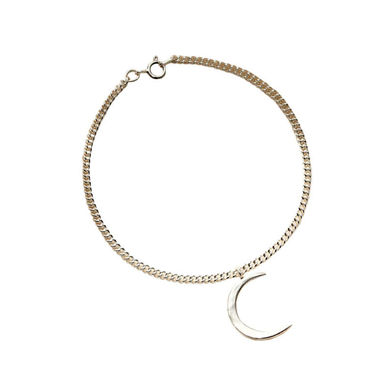 Thumbnail of Sterling Silver Crescent Moon Charm Bracelet image