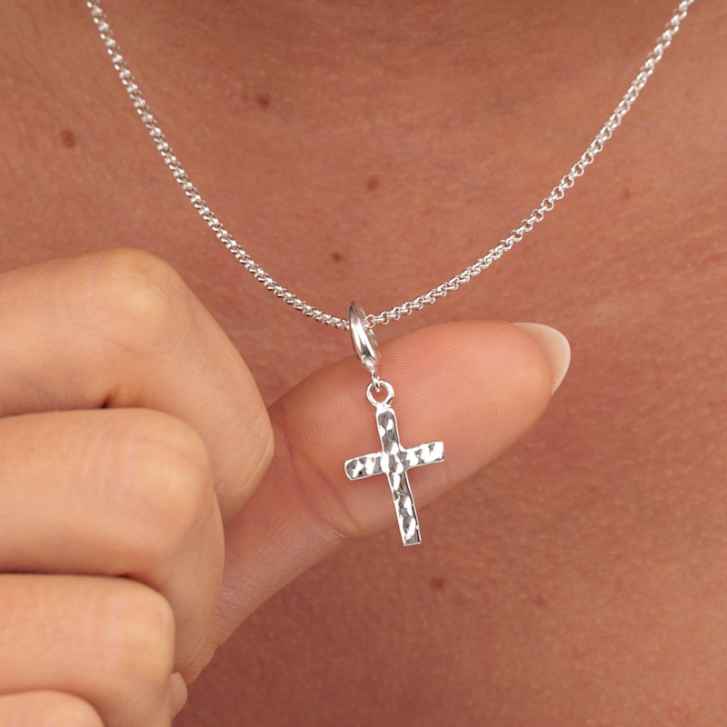 Thumbnail of Sterling Silver Cross Charm Necklace image