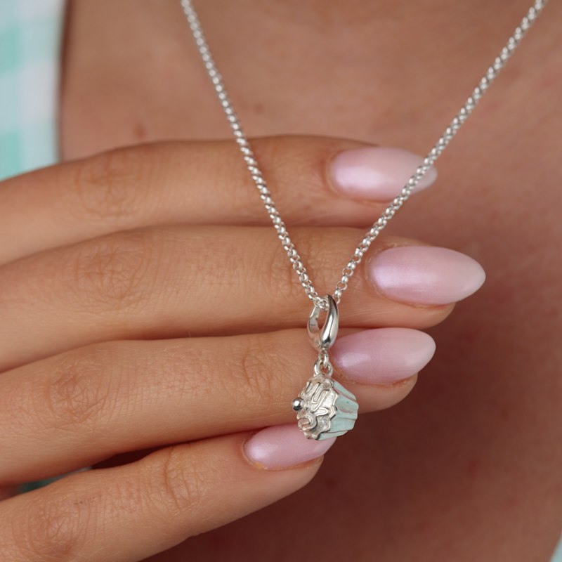Thumbnail of Sterling Silver Cupcake Charm Necklace image