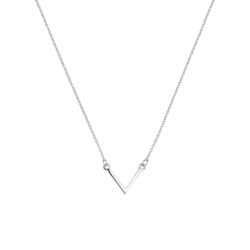 Thumbnail of Sterling Silver Essential V Wishbone Necklace - Silver image