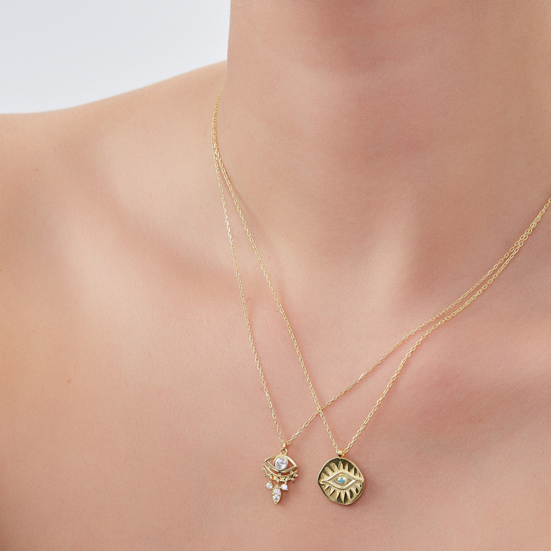 Thumbnail of Sterling Silver Eye Evil Eye Pendant Necklace image
