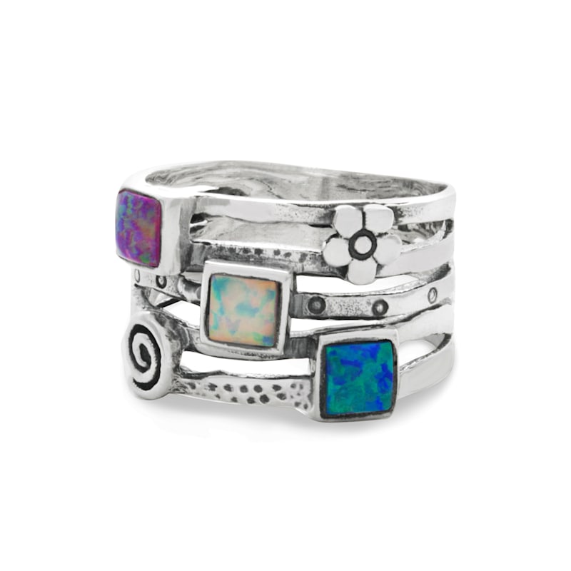 Thumbnail of Sterling Silver Fire Opal Stacking Ring image