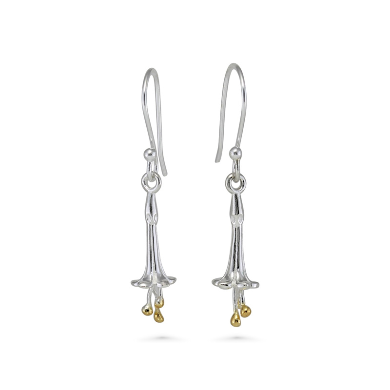 Thumbnail of Sterling Silver Flower Dangle Earrings image