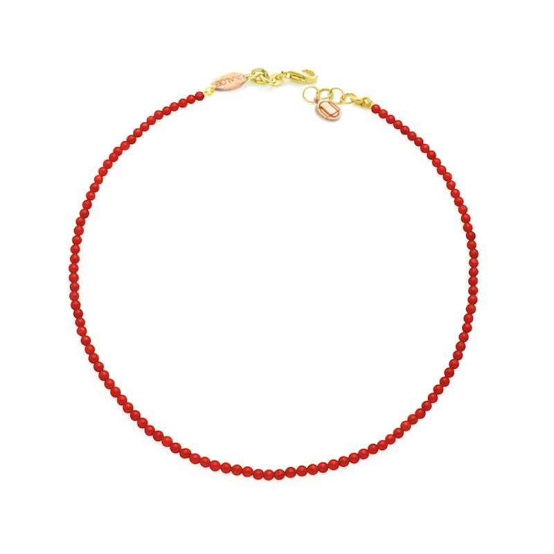 Thumbnail of Gold Vermeil Mediterranean Red Coral Necklace – Natural Coral Pendant Elegant Jewelry image