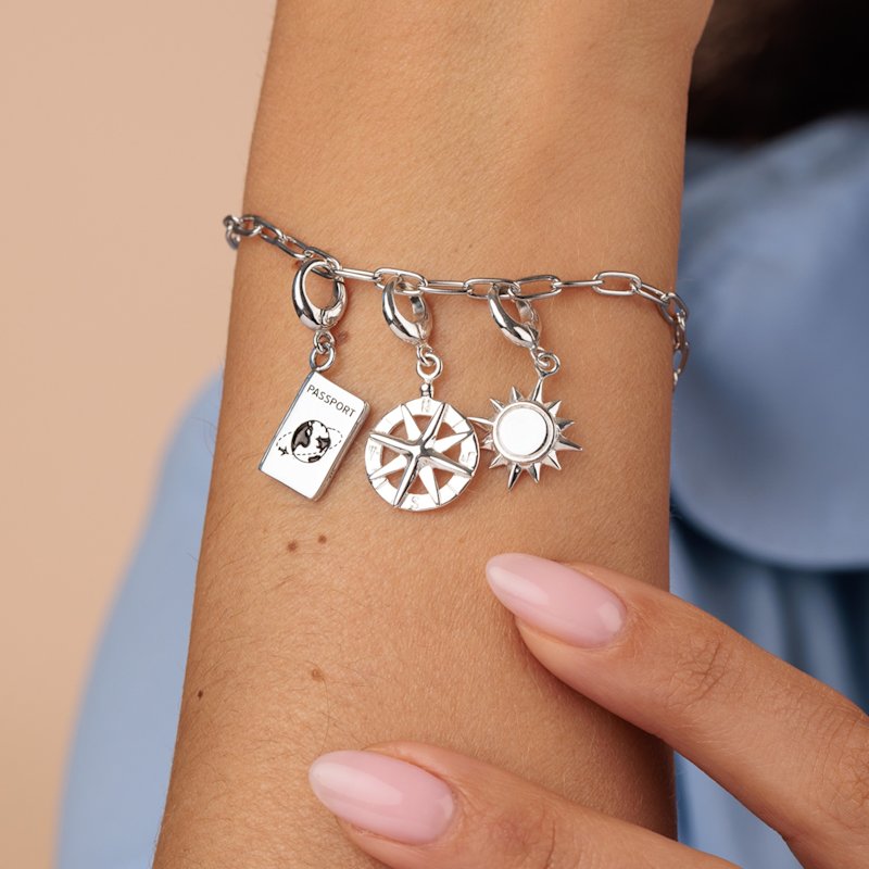 Thumbnail of Sterling Silver Holiday Oval Link Charm Bracelet image