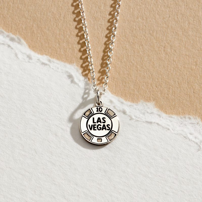 Thumbnail of Sterling Silver Las Vegas Chip Dinky Charm Necklace image