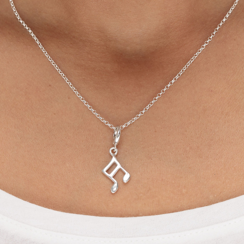 Thumbnail of Sterling Silver Music Note Charm Necklace image