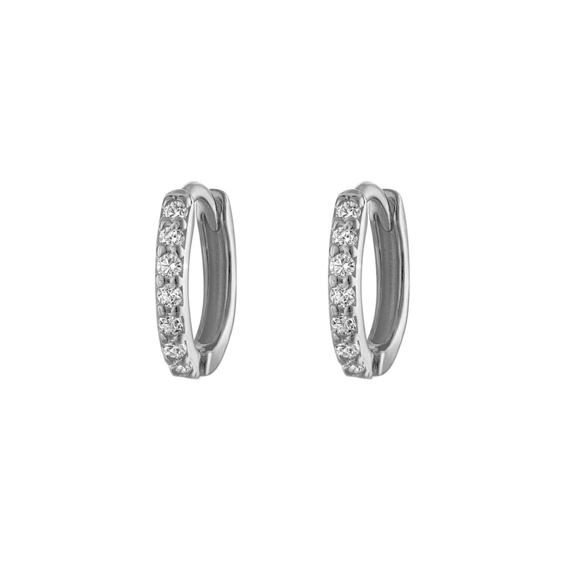 Thumbnail of Silver Seven Mm Huggie Hoop Earring image