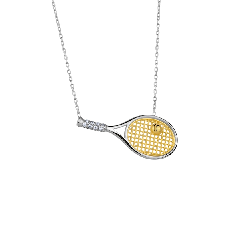Thumbnail of Sterling Silver Tennis Racket Necklace image