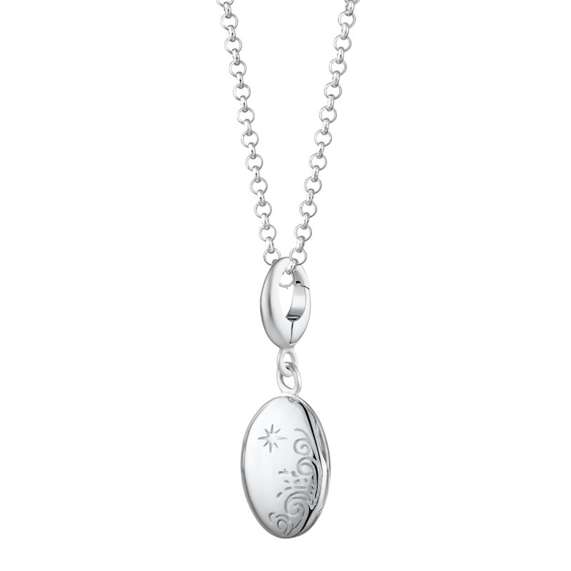 Thumbnail of Sterling Silver Tiny Celestial Locket Necklace image