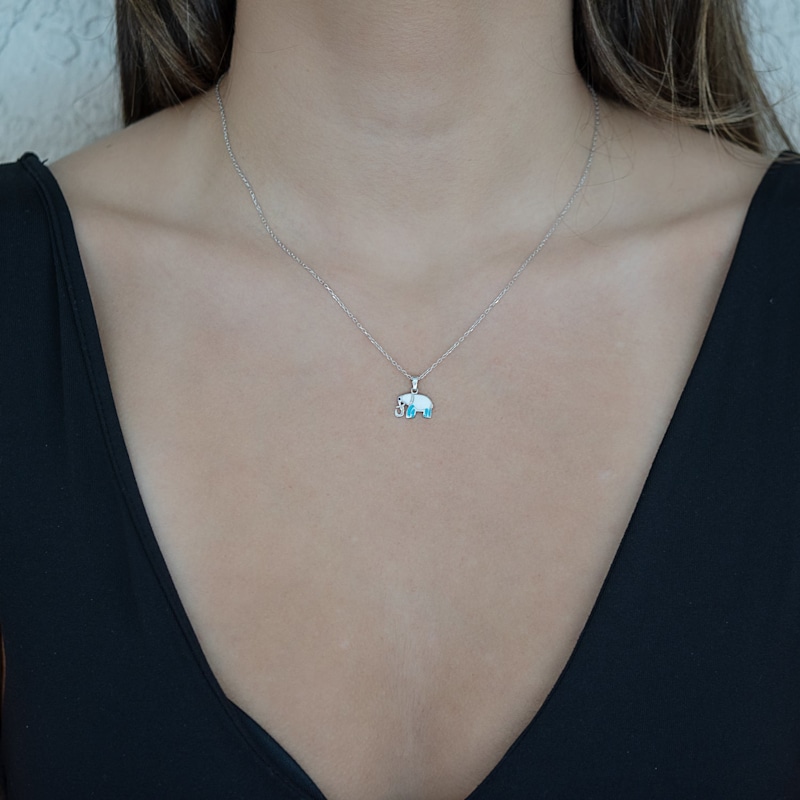 Thumbnail of Sterling Silver Turquoise Elephant Necklace -Turquoise image