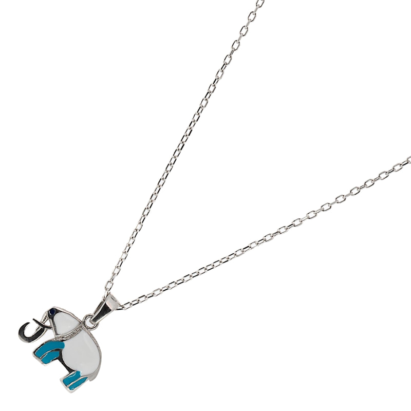 Thumbnail of Sterling Silver Turquoise Elephant Necklace -Turquoise image