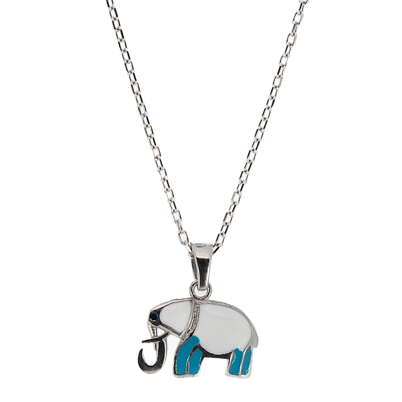 Thumbnail of Sterling Silver Turquoise Elephant Necklace -Turquoise image