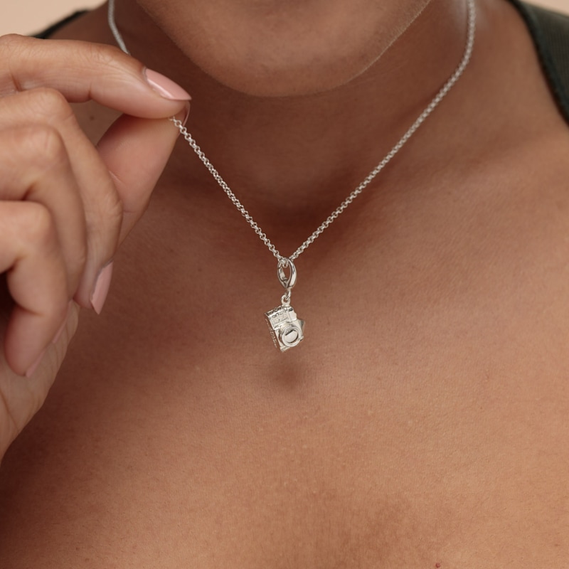 Sterling Silver Vintage Camera Charm Necklace Lily Charmed