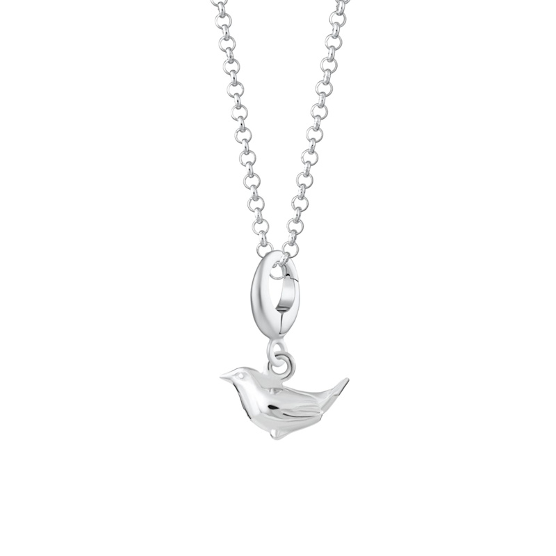 Thumbnail of Sterling Silver Wren Charm Necklace image