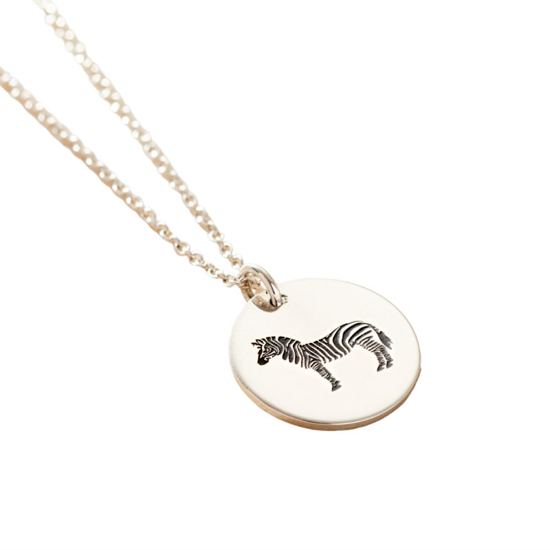 Thumbnail of Sterling Silver Zebra Spirit Animal Necklace image