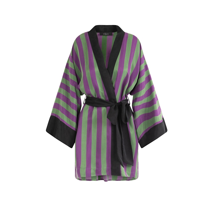 Stevie Mini Kimono Robe niLuu Wolf Badger