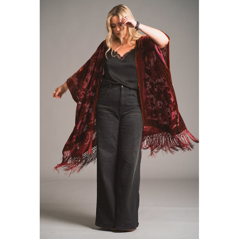 Thumbnail of Stevie Plum Paisley Devore Kimono image