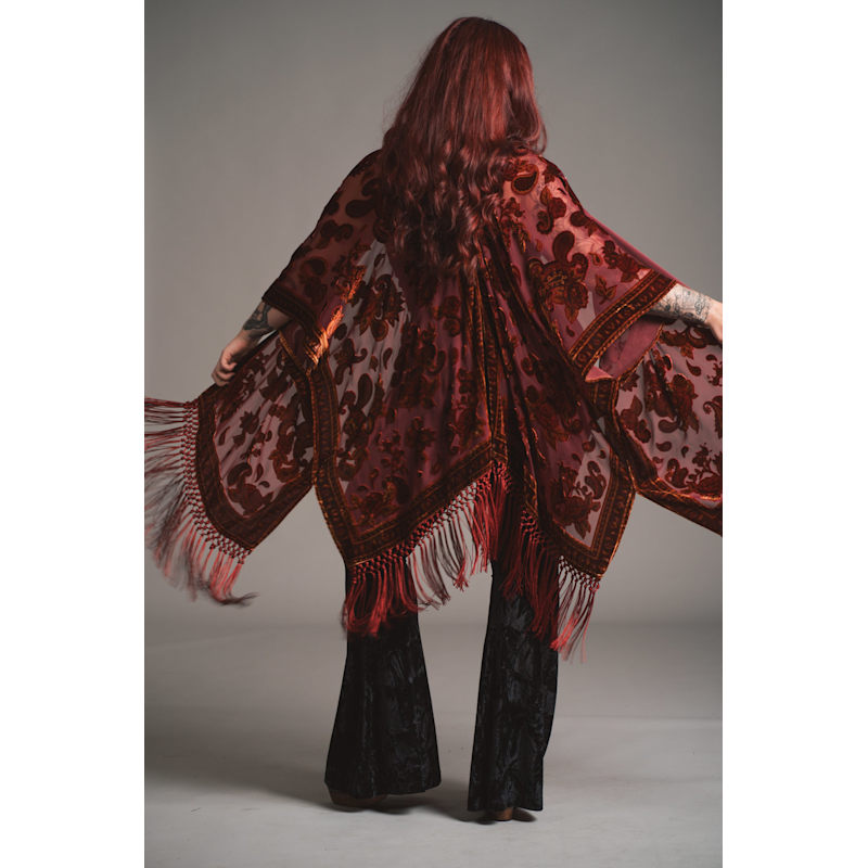 Thumbnail of Stevie Plum Paisley Devore Kimono image