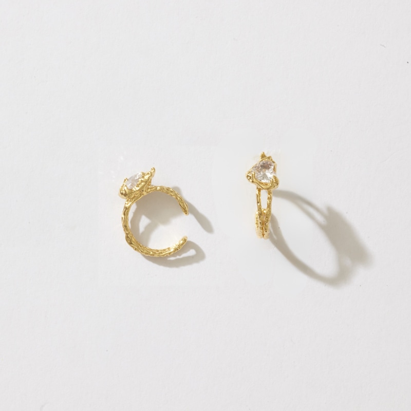 Thumbnail of Stone Heart Ear Cuff / Gold image