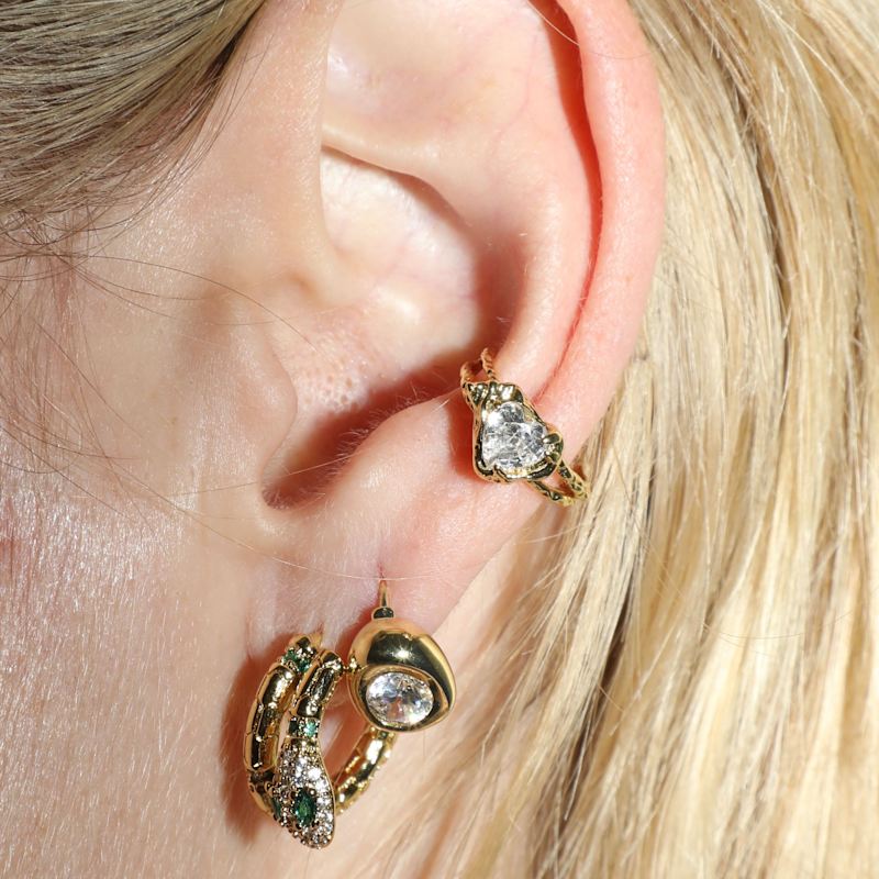 Thumbnail of Stone Heart Ear Cuff / Gold image