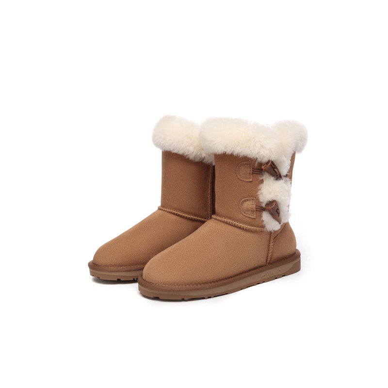 Thumbnail of Stork Horn Toggle Button Short Boots In Chestnut image