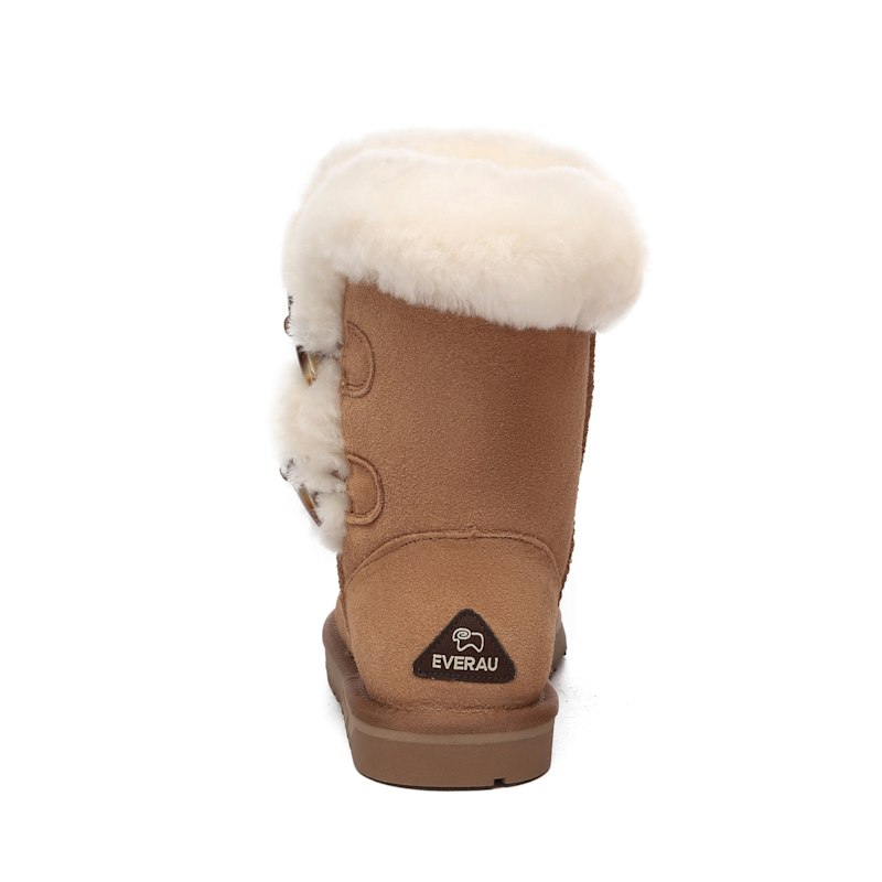 Thumbnail of Stork Horn Toggle Button Short Boots In Chestnut image