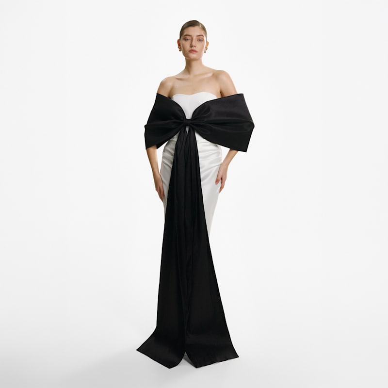 Thumbnail of Strapless Draped White Gown image