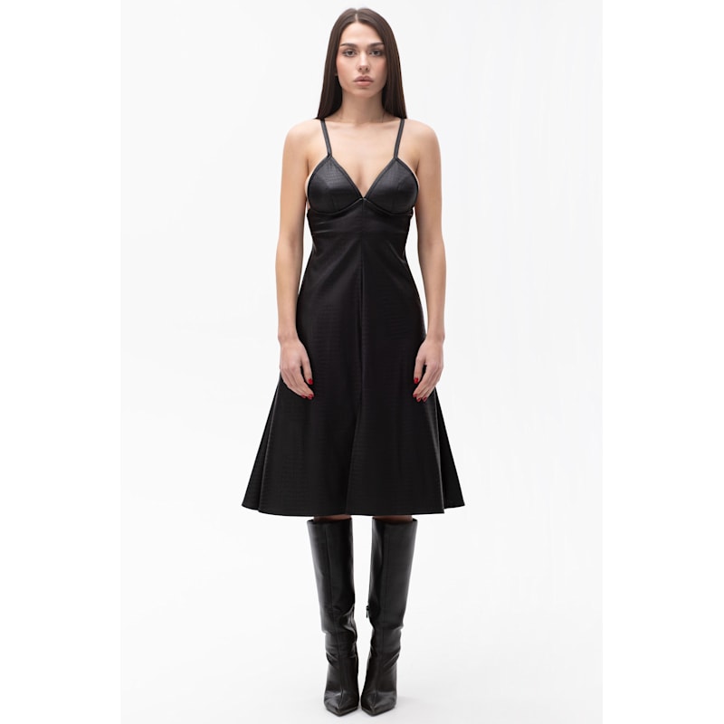 faux leather strappy dress SPAGHETTI LEATHER MINI DRESS  Mrs. Kays