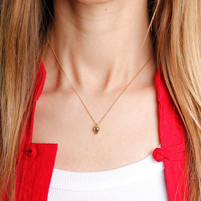 Thumbnail of Strawberry Necklace - Small - Gold image