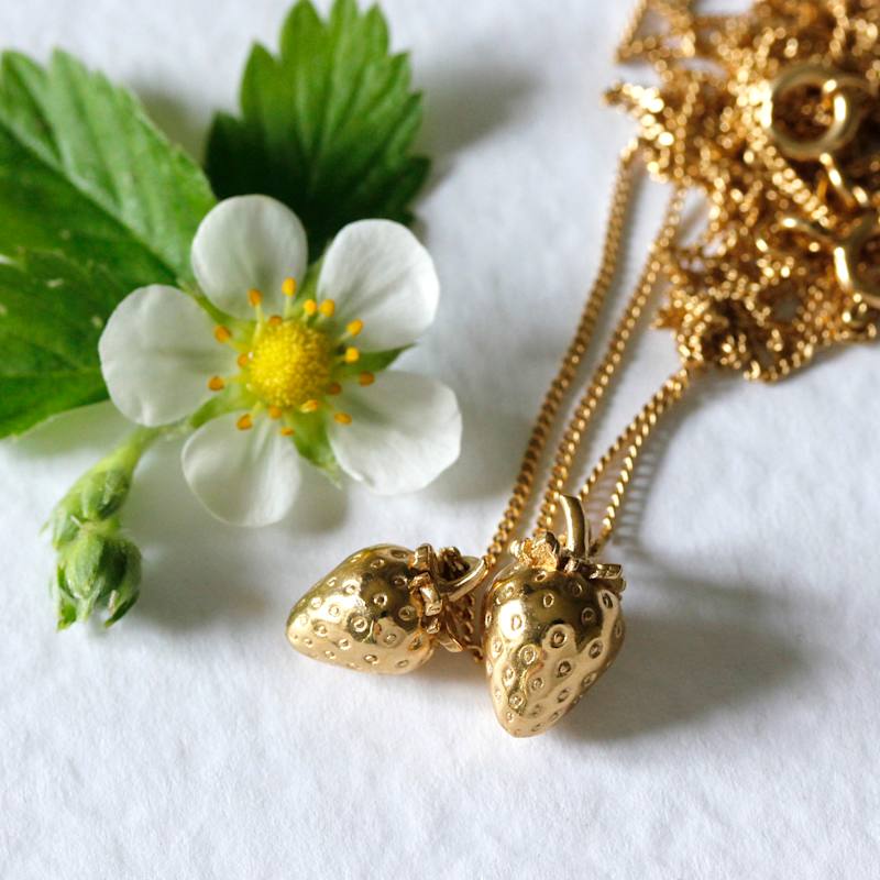 Thumbnail of Strawberry Necklace - Small - Gold image