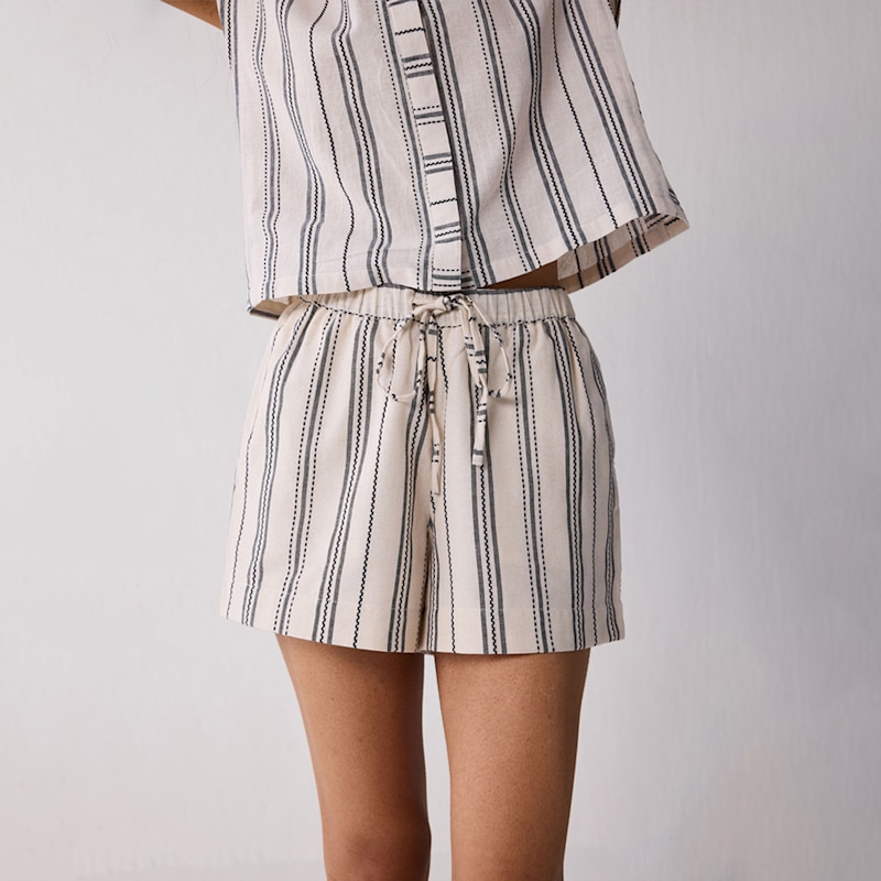 Thumbnail of Striped Matching Set With Regular Shorts & V-Neck Top image
