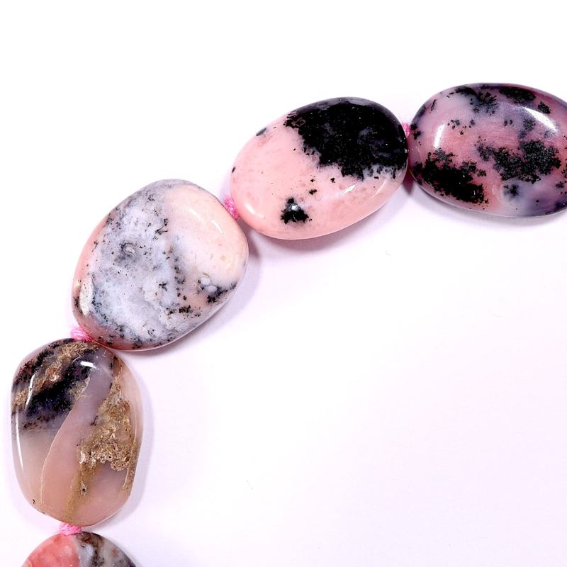 Thumbnail of Striped Pink Opal Necklace image