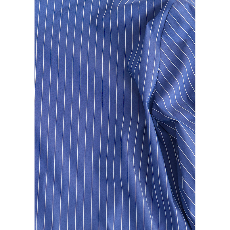 Thumbnail of Striped Volume Sleeve Blouse With Matching Belt In Blue & White Stripes image