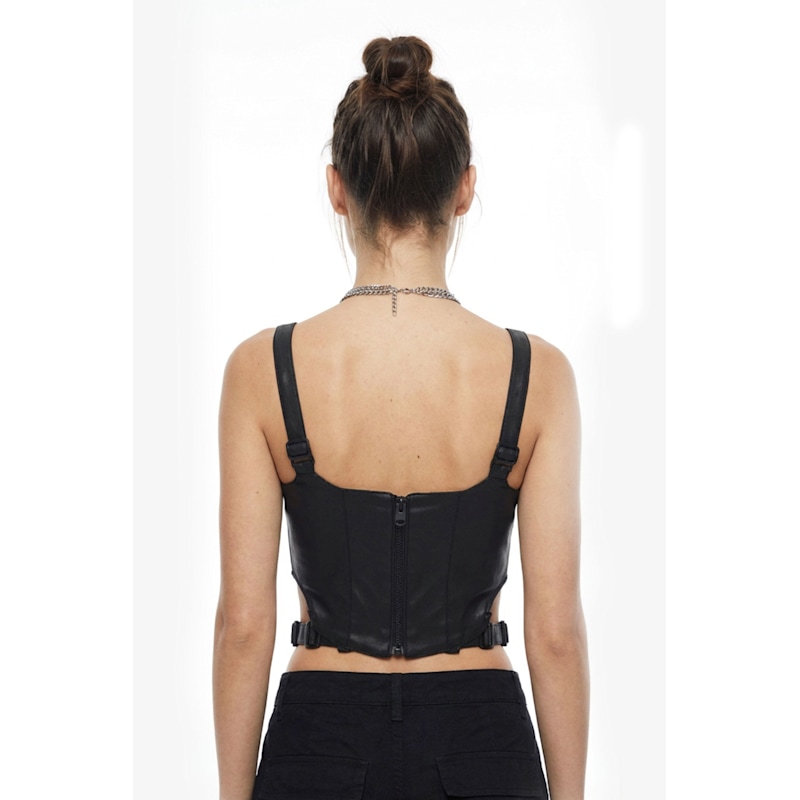 Thumbnail of Structured Cut-Out Corset Top - Black image