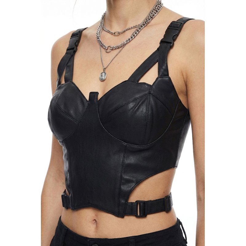 Thumbnail of Structured Cut-Out Corset Top - Black image