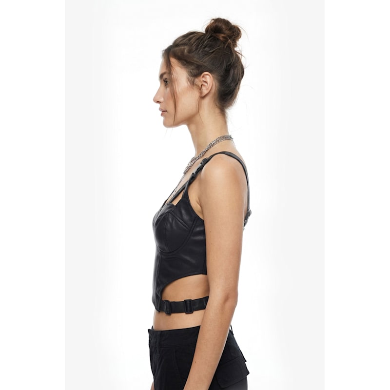Thumbnail of Structured Cut-Out Corset Top - Black image