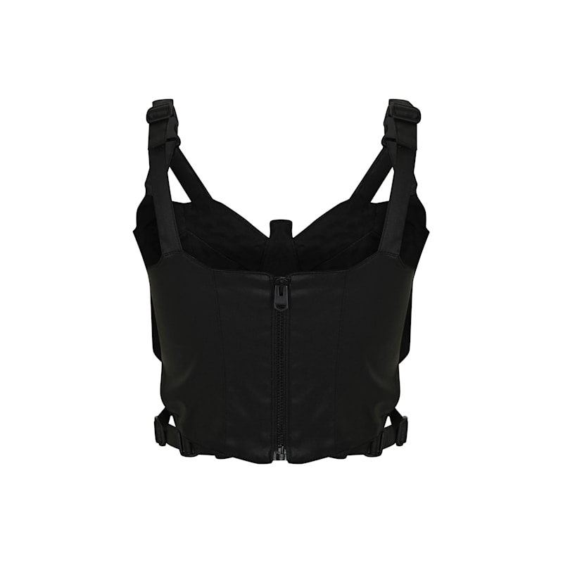 Thumbnail of Structured Cut-Out Corset Top - Black image