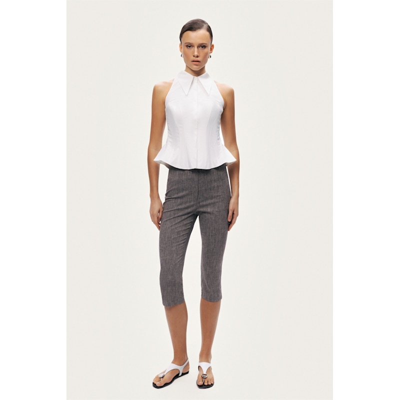 Thumbnail of Structured Halter Peplum Top image