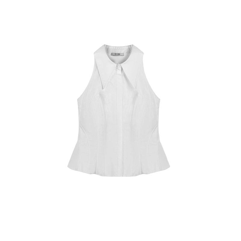 Thumbnail of Structured Halter Peplum Top image