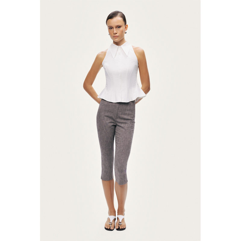 Thumbnail of Structured Halter Peplum Top image