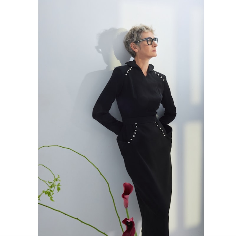 Studded Tailored Midi Dress  Black by Julia Allert