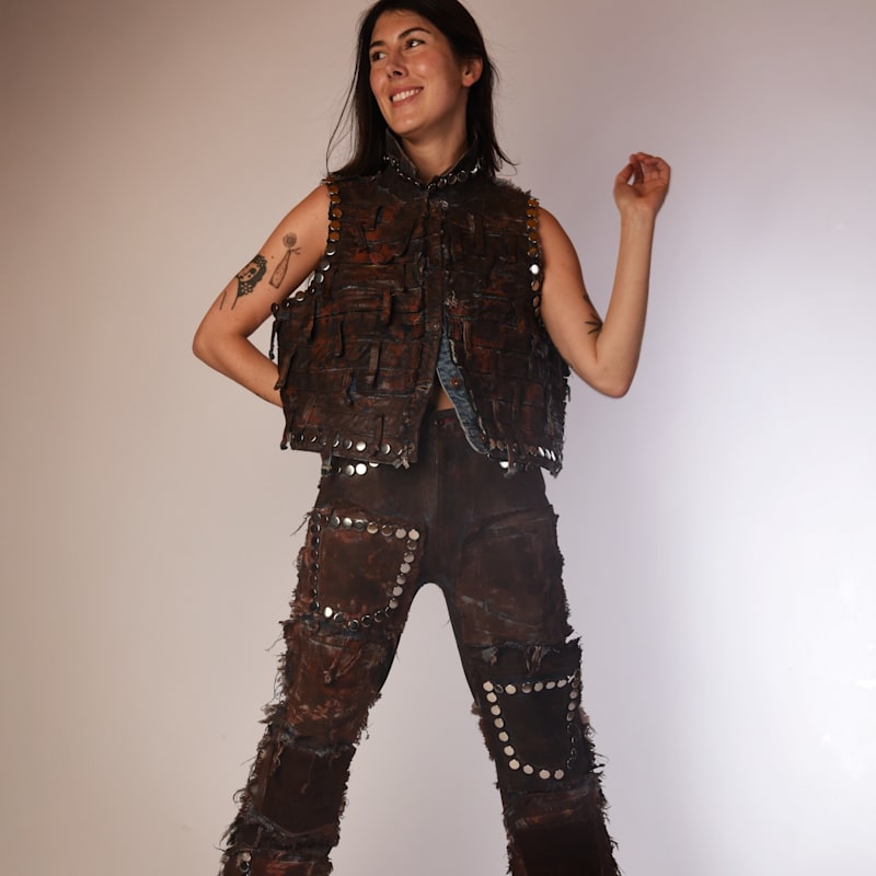 Thumbnail of Shred Couture Studded Denim Pants image