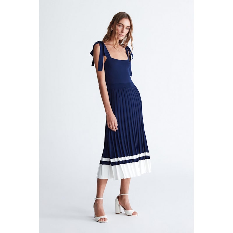 Peraluna Kelly Strappy Knit Midi Sundress - Blue