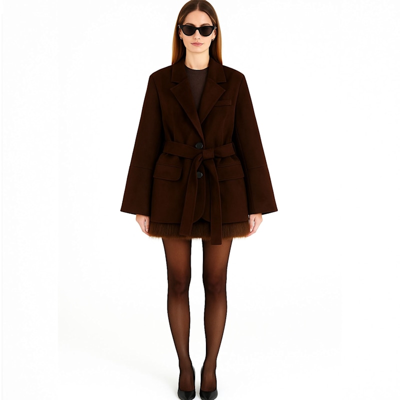 Thumbnail of Suede Belted Jacket Coat image