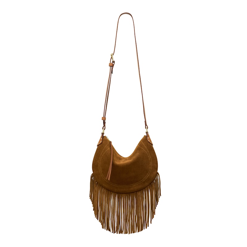 Wildflower Whiskey Faux Suede Fringe Bag (Black) main image 0