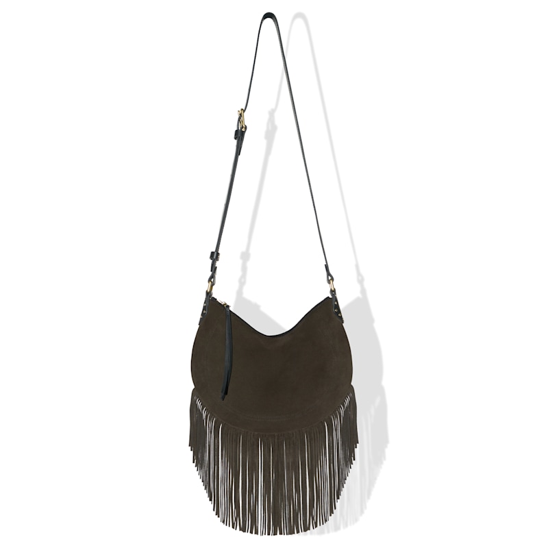 Thumbnail of Suede Fringe Shoulder Bag– Chocolate image